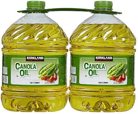 Canola oil bottles