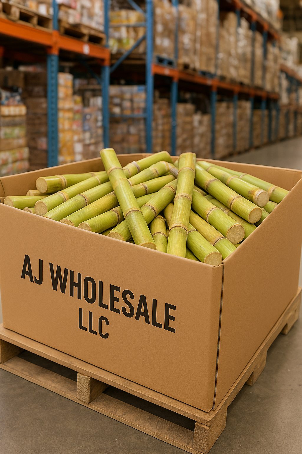Natural Sugar cane packed in a carton