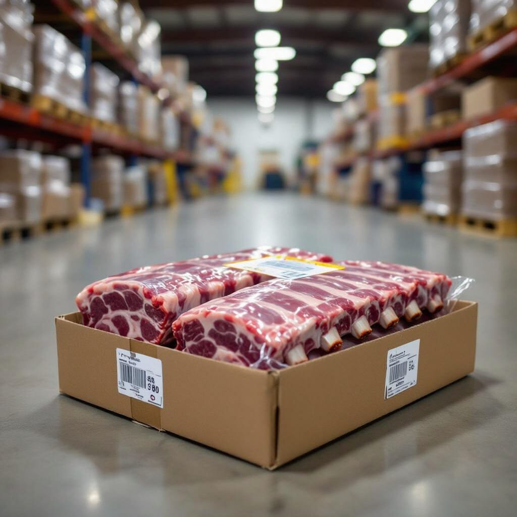 pork ribs packed in a carton